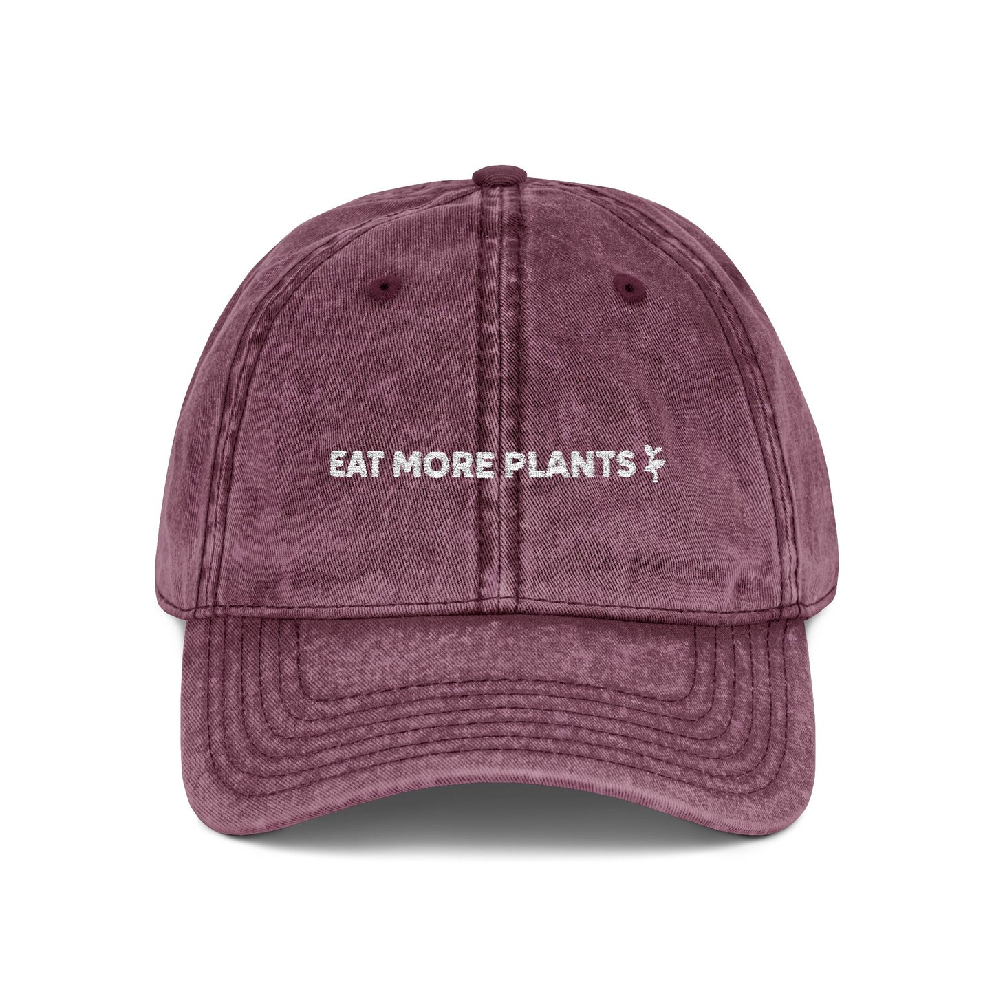 Embroidered Vintage Cap - Eat More Plants Hat
