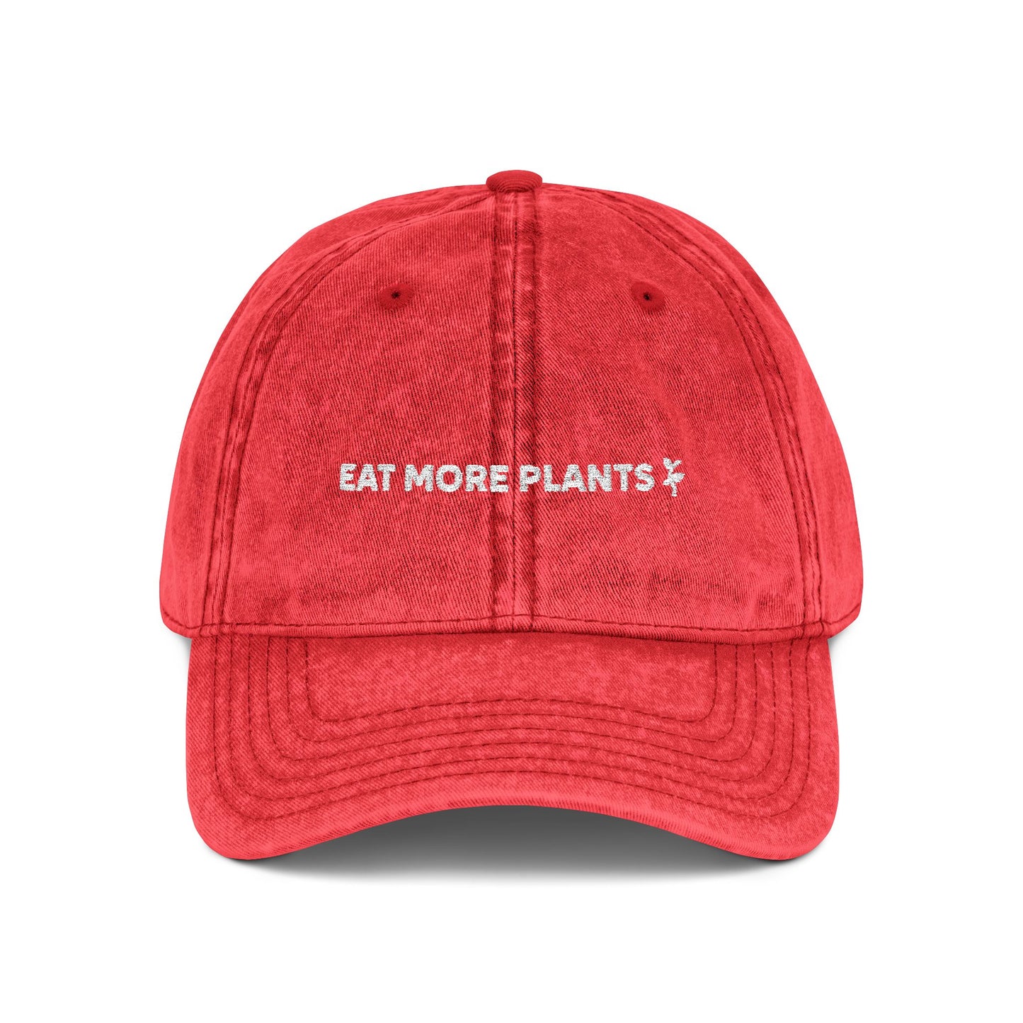 Embroidered Vintage Cap - Eat More Plants Hat