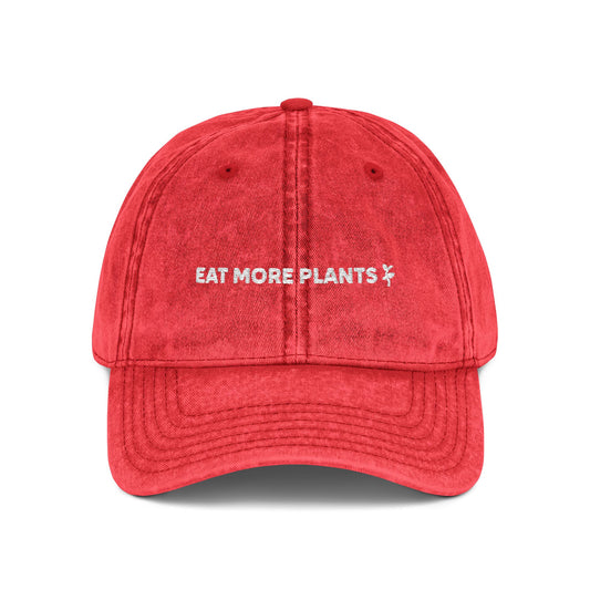 Embroidered Vintage Cap - Eat More Plants Hat